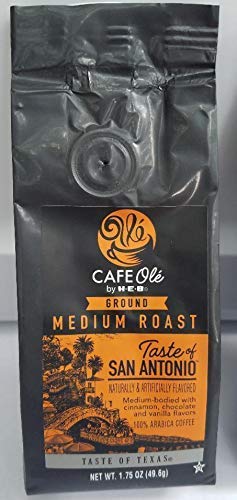 Cafe Ole Texas Pecan sampler bag open highlighting fresh-roasted aroma for flavorful mornings.