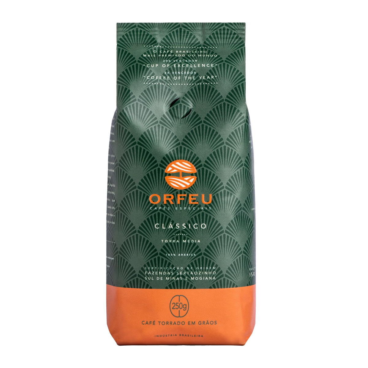 CAFE ORFEU Special Coffee Classic roasted beans closeup for premium flavor.