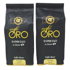 Cafe Oro de Puerto Rico espresso beans in pack ready for grinding and brewing at home