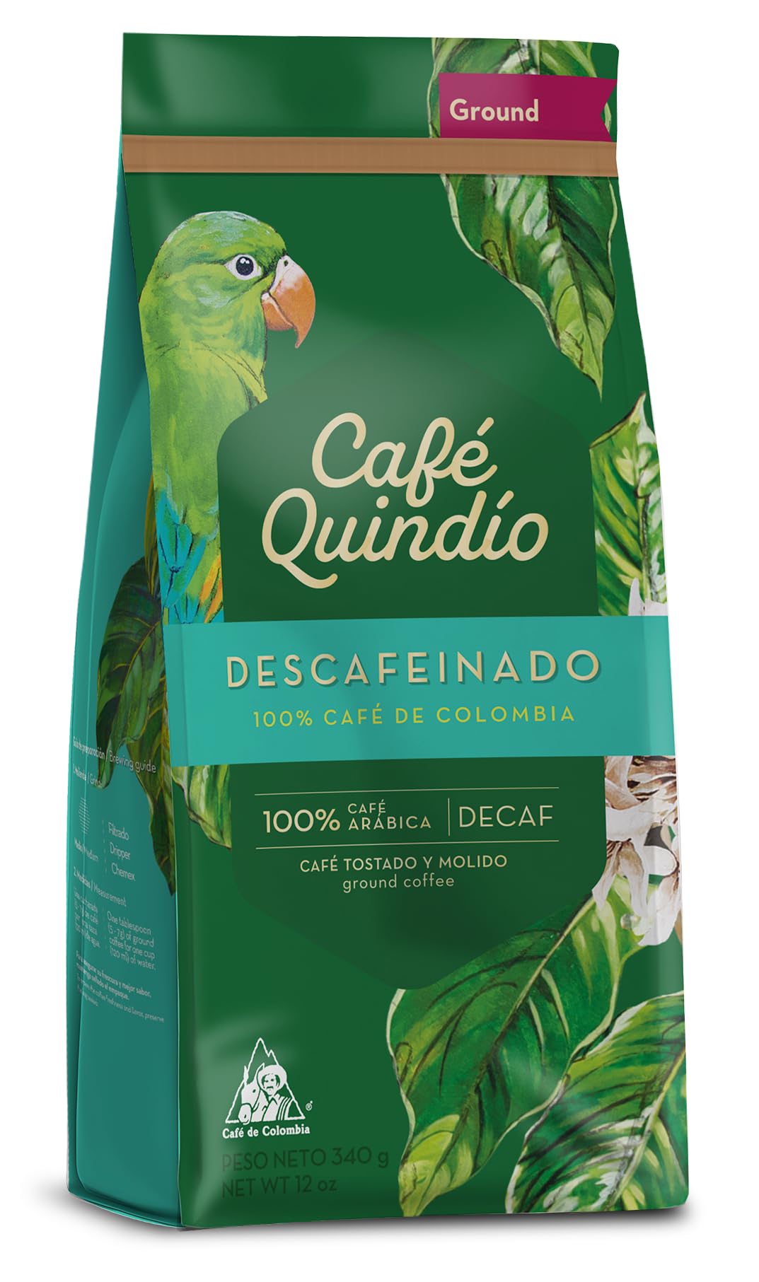 Cafe Quindio 100% Colombian seal; export-grade beans for reliable quality.
