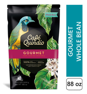 Cafe Quindio brew in a cup showing inviting aroma and crema.