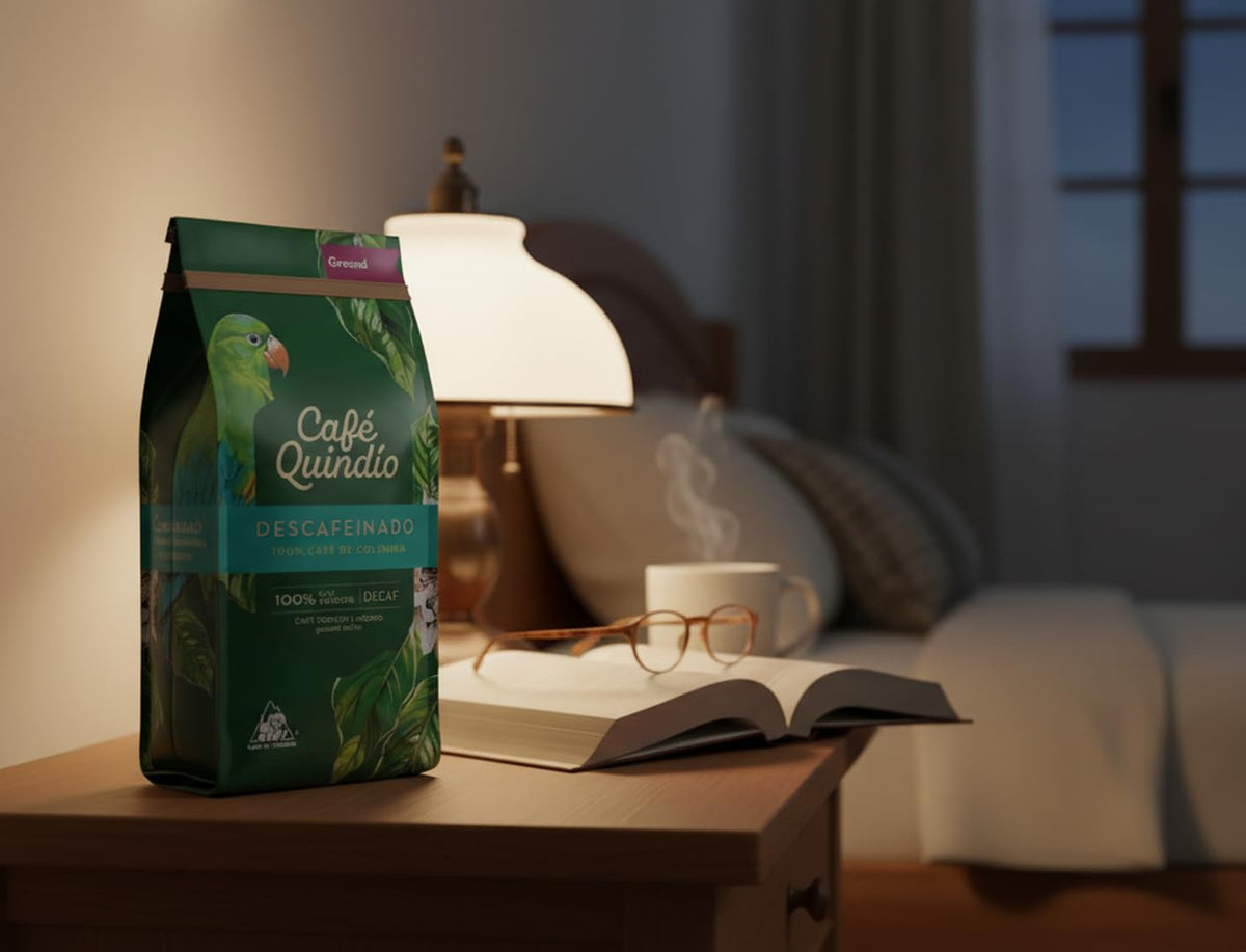 Cafe Quindio brewed cup steaming; inviting aroma for a relaxing coffee break.