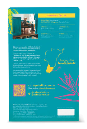 Cafe Quindio Excelso Arabica origin-packed for traceability.