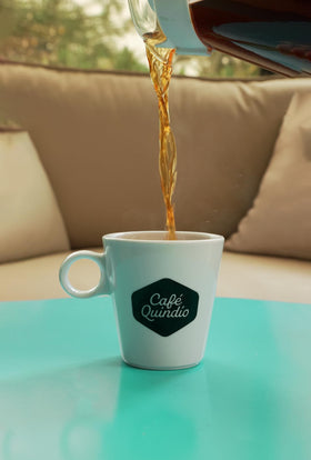 Cafe Quindio Gourmet brewed cup reveals inviting aroma and balance.