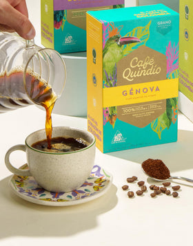 Cafe Quindio local-sourcing from Quindío region with traceable origins.