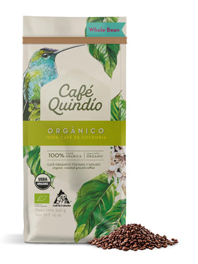 Cafe Quindio medium roast Excelso beans ready for a smooth daily brew.