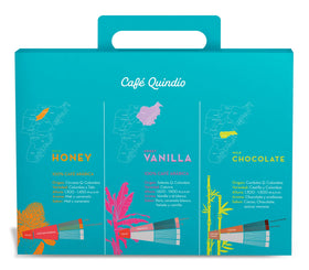 Cafe Quindio National Coffee Federation seal on packaging.