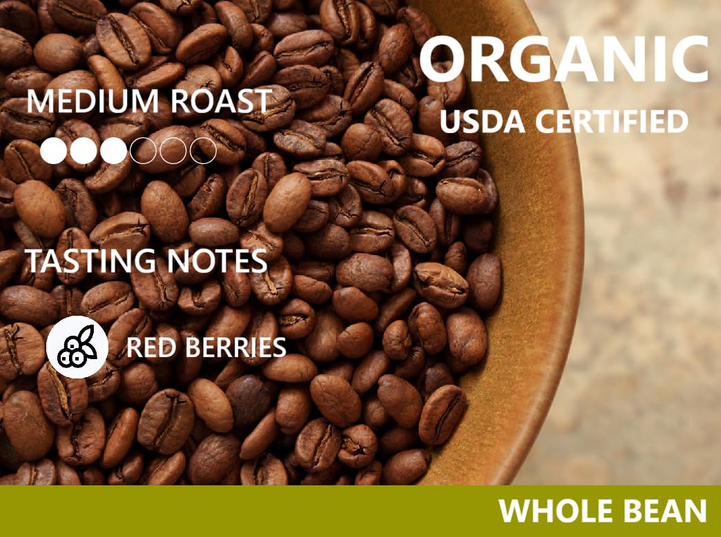 Cafe Quindio Organic 100% Colombian origin label signals purity and flavor for everyday coffee.