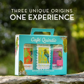 Cafe Quindio steaming mug showcasing aroma and warmth.