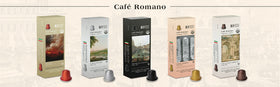 Cafe Romano Roma espresso pods offer balanced aroma and crema with every pull.