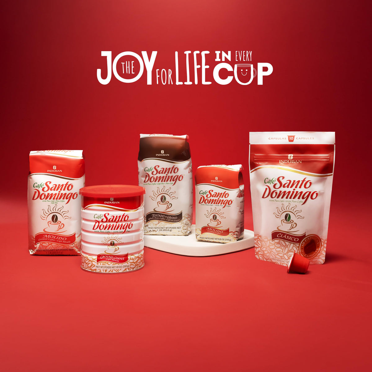 Café Santo Domingo INDUBAN packaging and kosher gluten-free certifications appeal to discerning shoppers.