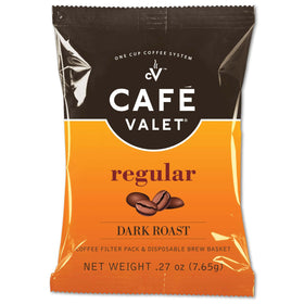Cafe Valet Regular Dark Roast packet for quick, flavorful single-serve coffee