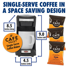 Cafe Valet rich, robust dark roast delivers bold aroma in minutes