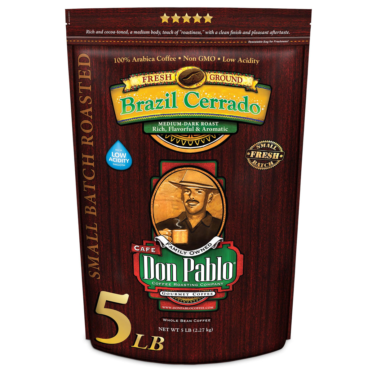 Cafe Don Pablo Brazil Cerrado whole bean close-up for rich flavor