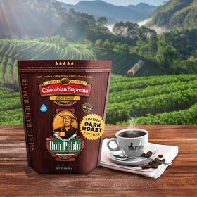 Cafe Don Pablo 2lb bag with resealable closure preserves aroma at home.