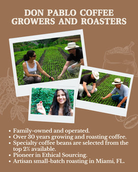Cafe Don Pablo Subtle Earth farm-to-cup journey emphasizes organic, low-acidity flavor.