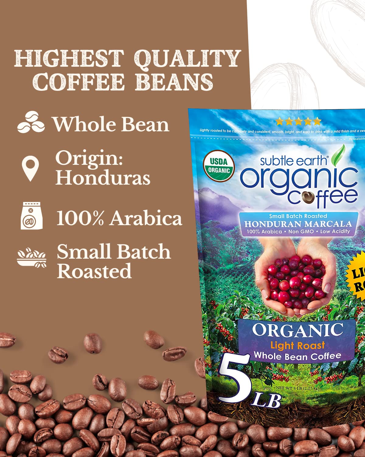 Cup of Cafe Don Pablo Subtle Earth light roast highlighting smooth, chocolaty notes.
