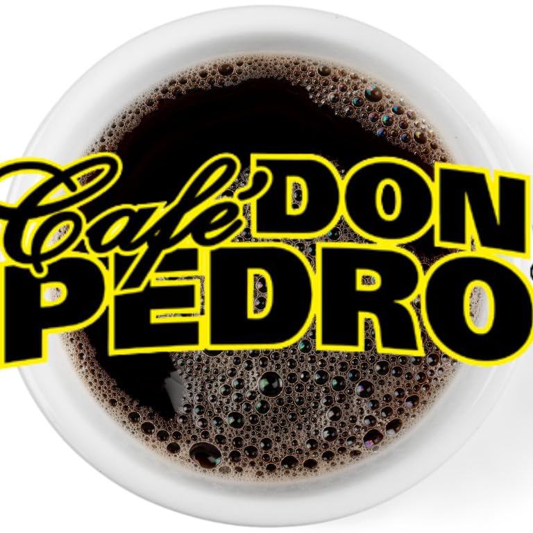 Cafe Don Pedro ground coffee texture with medium grind detail.