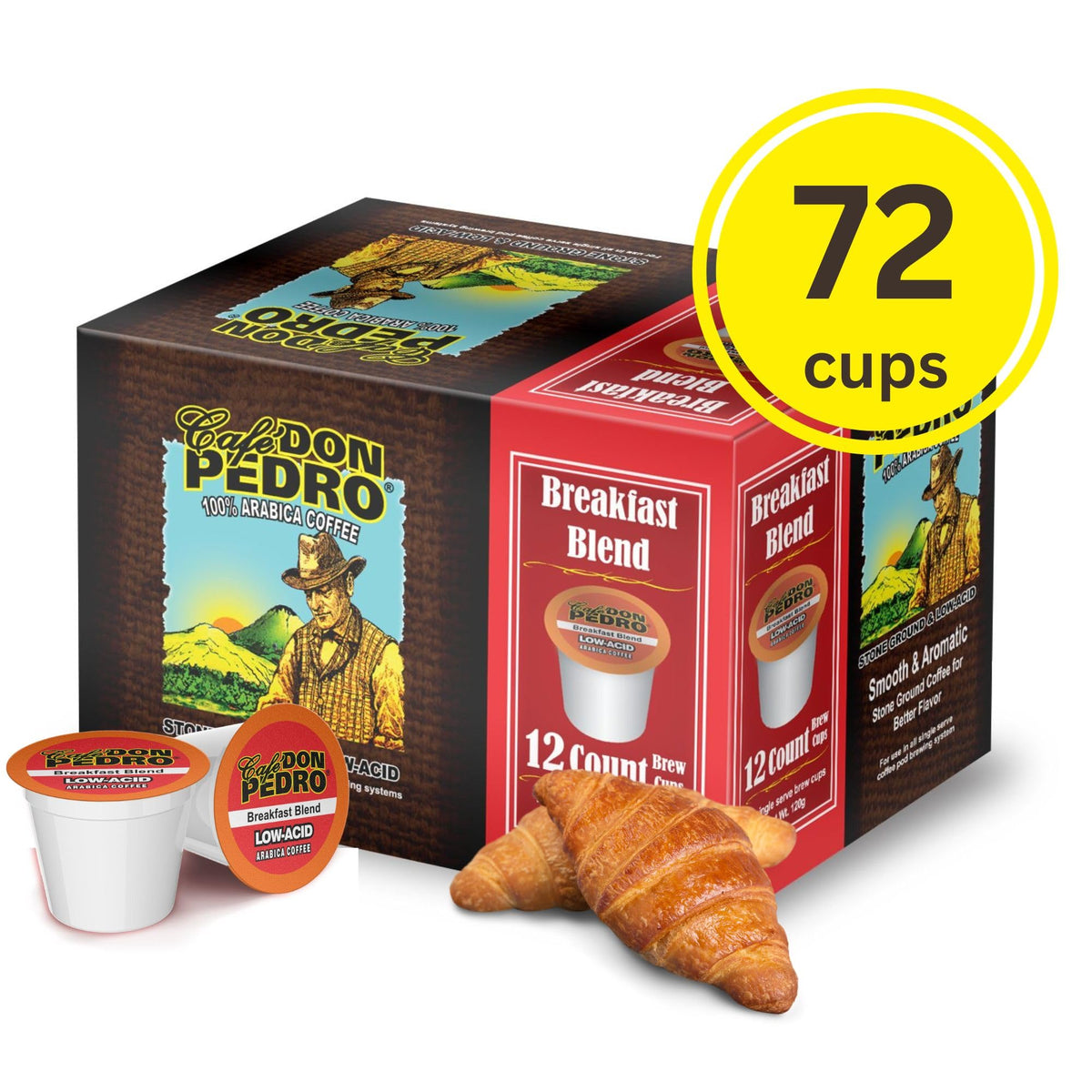 Cafe Don Pedro stone-ground Arabica delivers full-bodied flavor in every capsule.