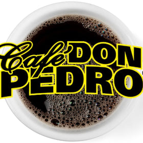 Cafe Don Pedro notes of nuts and chocolate in a premium cup.