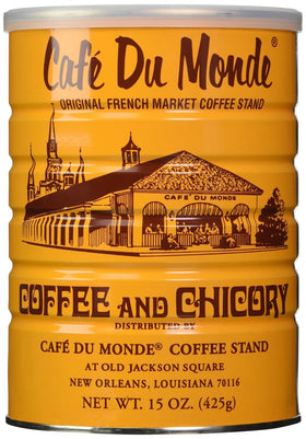 Pour-over or drip setup with Cafe Du Monde for a traditional New Orleans start