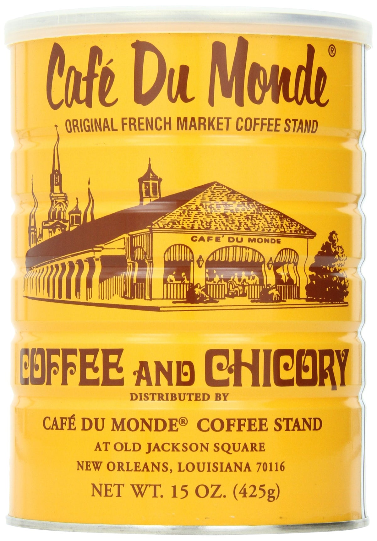 Cafe Du Monde coffee chicory 15oz bag, smooth and rich.