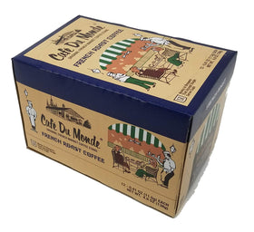 Cafe Du Monde French Roast pods closeup, smooth café-style flavor for mornings