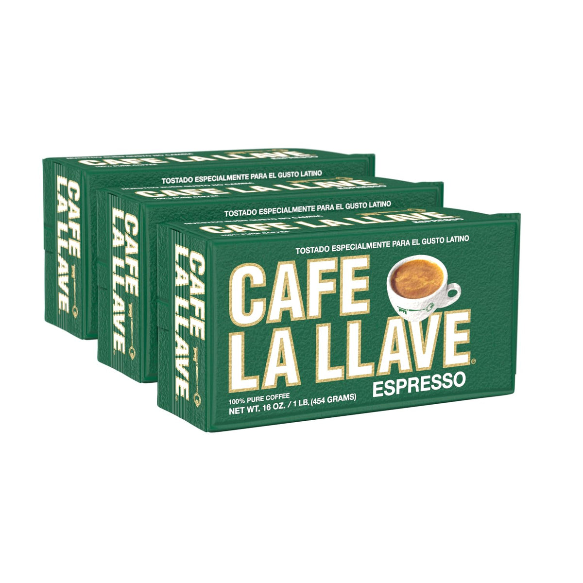 Cafe La Llave dark roast brick pack3 preserves freshness for bold espresso at home.