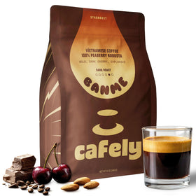 Cafely BanMe rare peaberry Robusta beans for even roasting and richer flavor