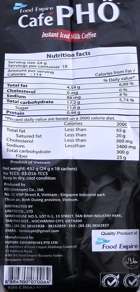 Cafe Pho bag of 18 sachets, great value for pantry convenience.