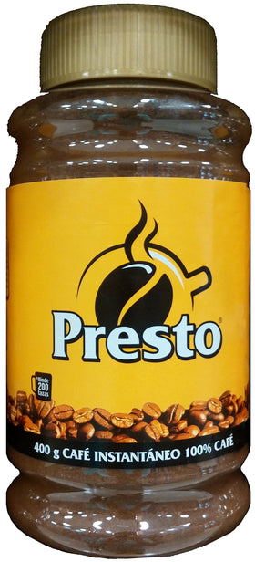 Cafe Presto instant coffee jar for quick mornings and steady caffeine moments.
