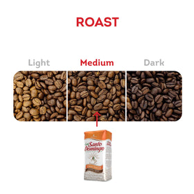 Café Santo Domingo INDUBAN whole bean coffee ready to grind for flavor