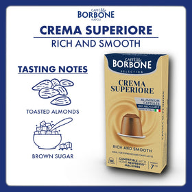 Caffè Borbone Crema Superiore capsules on the shelf ready for quick brewing.