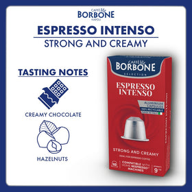 Caffè Borbone Espresso Intenso capsules on kitchen counter ready for quick espresso.