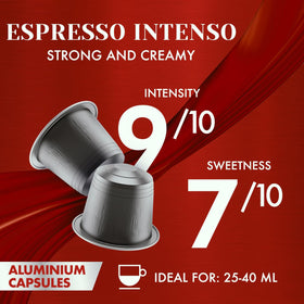 Caffè Borbone Espresso Intenso shot in cup reveals thick crema.