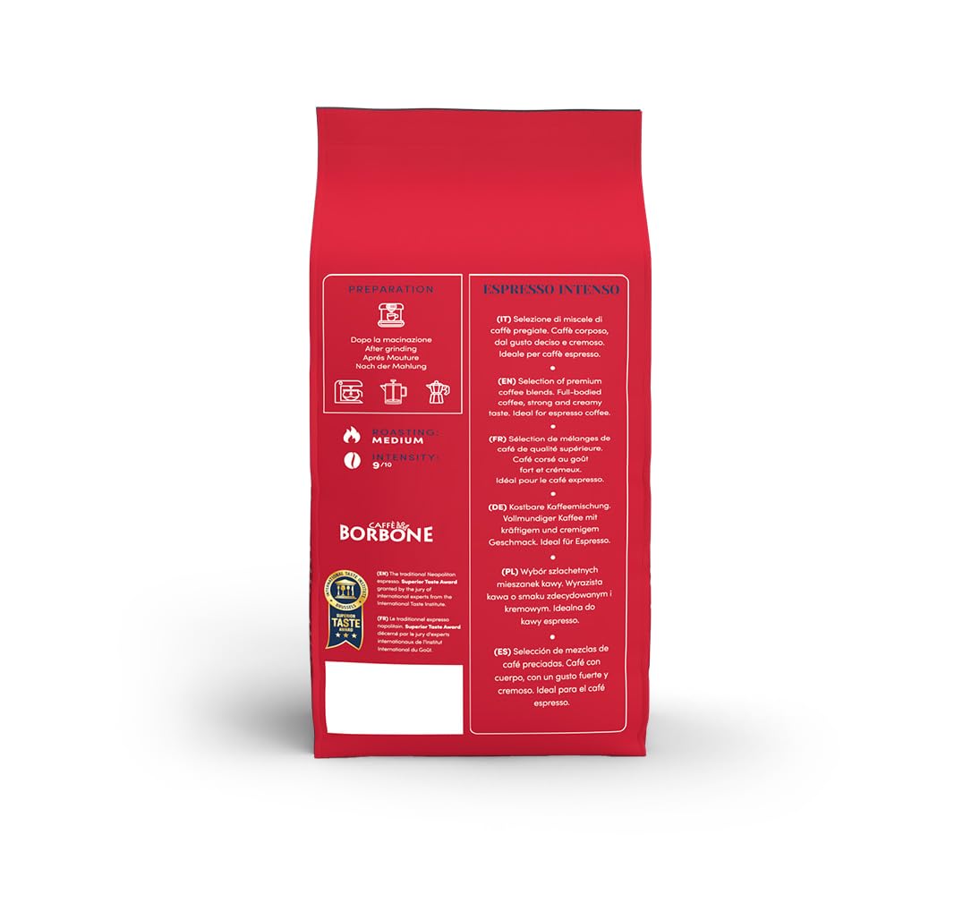 Medium-roast profile with toasted aroma and dark chocolate hints.