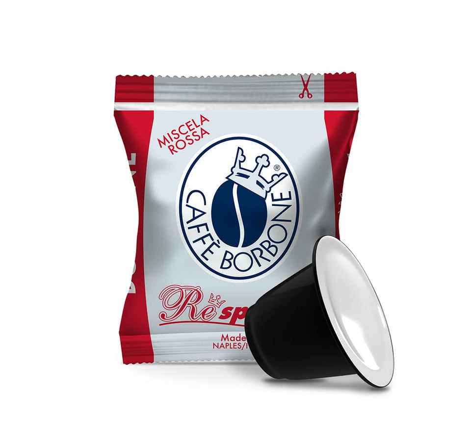 Caffè Borbone red blend pod in box for quick espresso