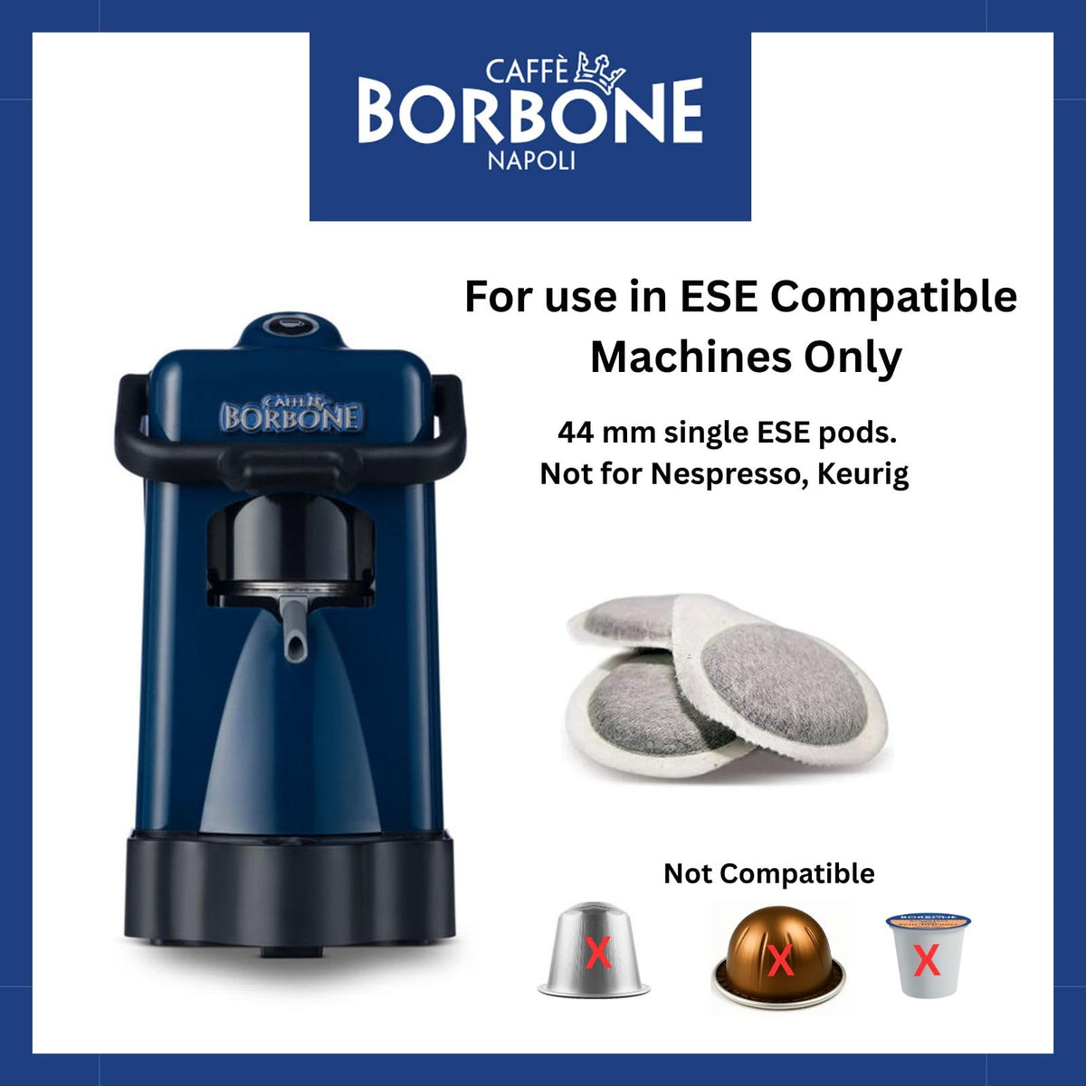 Caffè Borbone Gold Blend crema shot pod for a robust espresso.