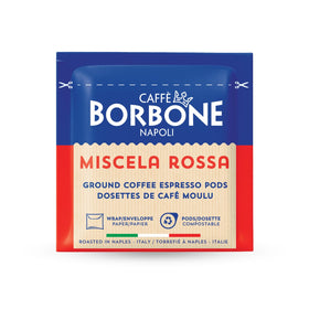 Caffè Borbone red blend box showing rich aroma and bold crema.