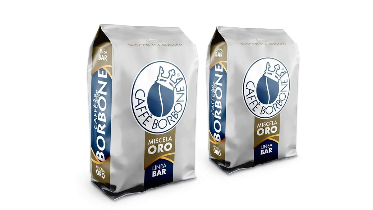Caffè Borbone Gold Blend packaging, ready-to-use 4.4 lb supply for home bars.