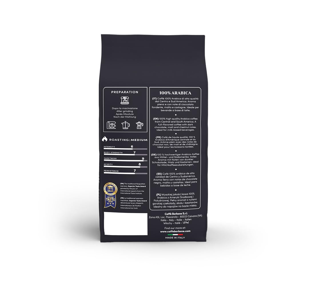 Caffè Borbone whole beans require correct grind size for optimal extraction