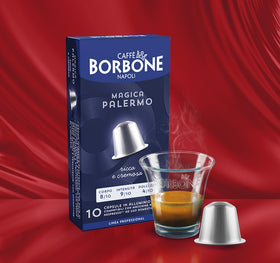 Caffè Borbone Magica Palermo capsules on shelf in sealed packaging
