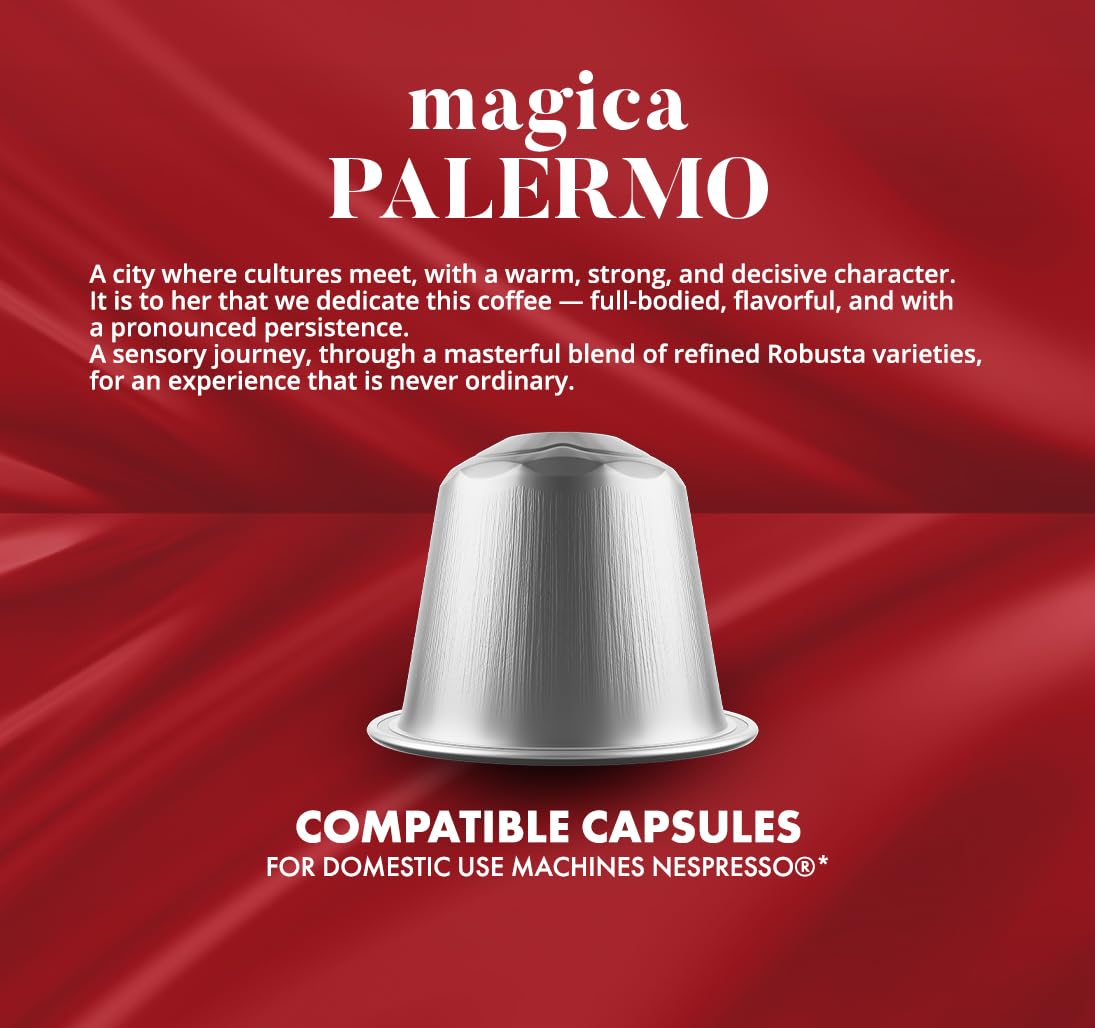 Packaging of Magica Palermo highlighting airtight aluminum shells