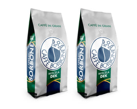 Caffè Borbone Miscela DEK brew-ready setup showing versatile decaf options