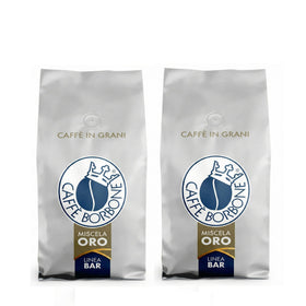 Caffè Borbone Miscela Oro beans close-up for rich crema and aroma.