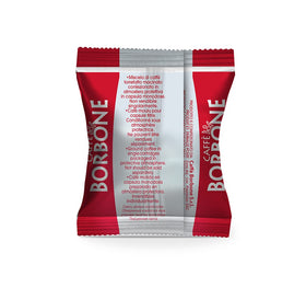 Front view of Caffè Borbone Red Blend box and branding.