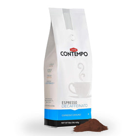 CAFFE CONTEMPO decaf Italian style ground espresso for moka pots and espresso machines.