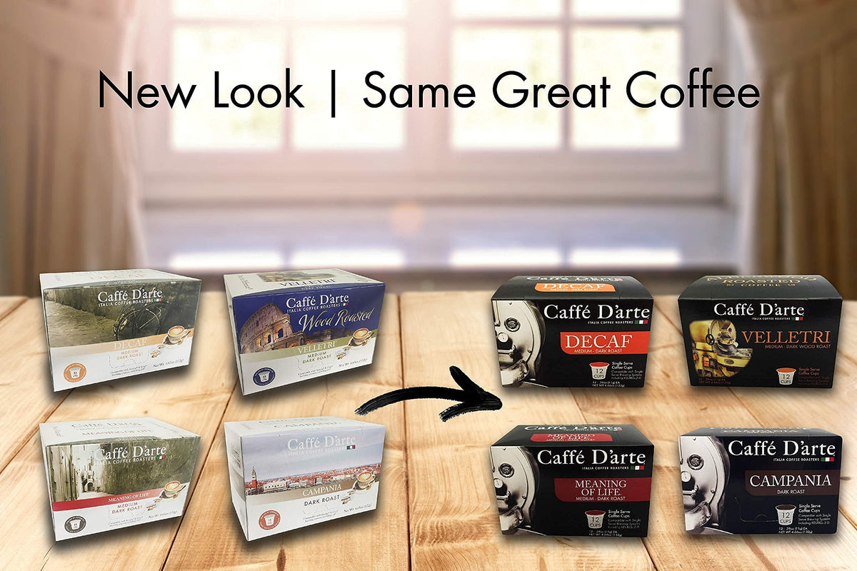 Caffè D’arte Authentic Italian-style blend pod for a velvety, well-rounded taste.