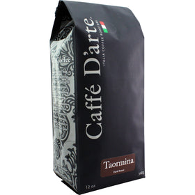 Caffe D'arte Taormina whole bean espresso pack shot for home brewing.