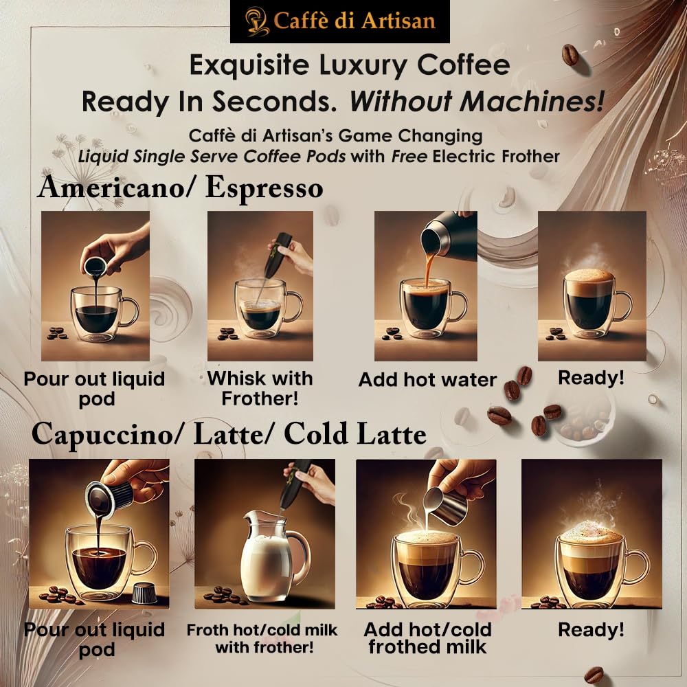 Cold brew setup with Caffè di Artisan pods delivering smooth flavor in minutes